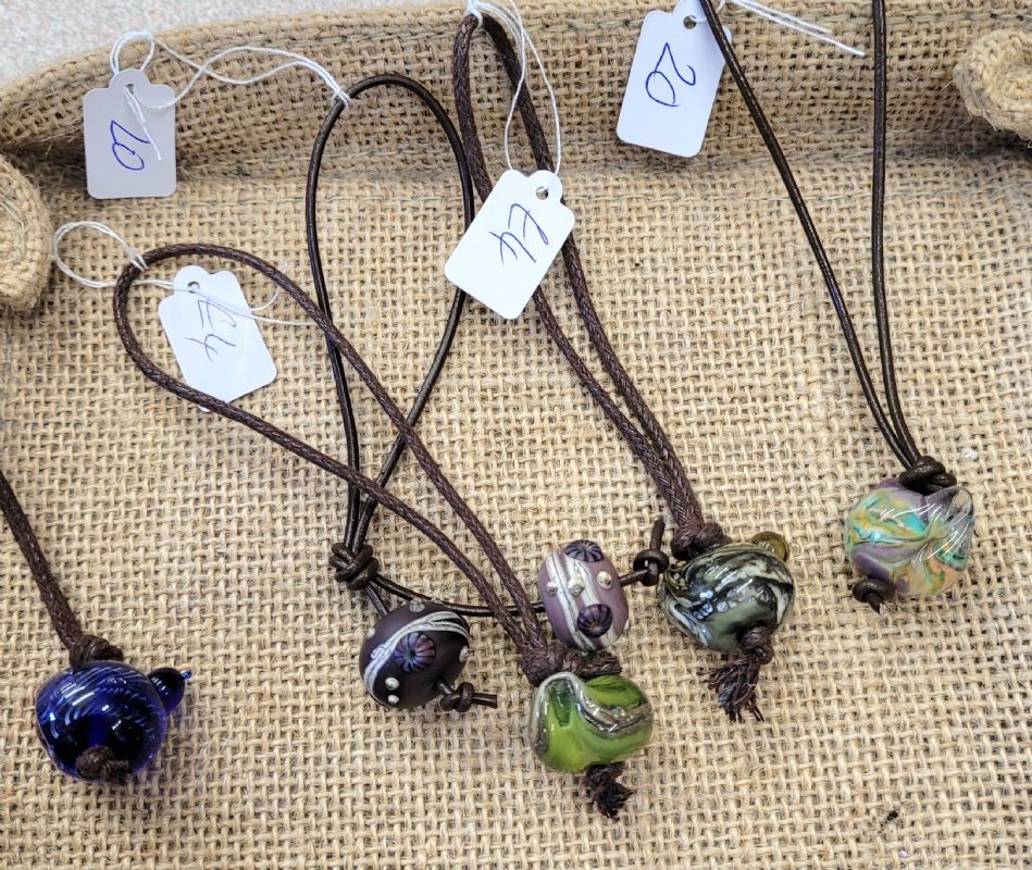 Sandy Fulbrook Glass Acorns and Beads Pendant
